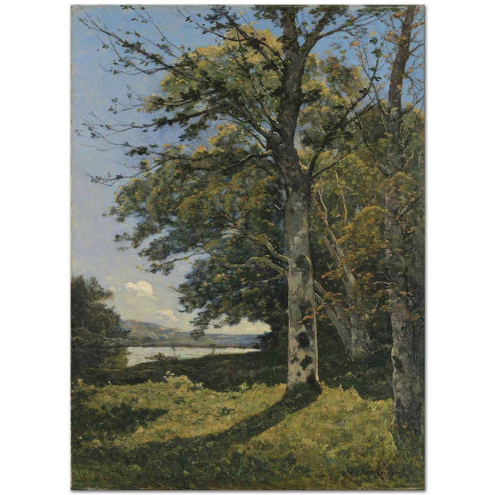 Henri Joseph Harpignies Yonne Kıyısı Kanvas Tablo