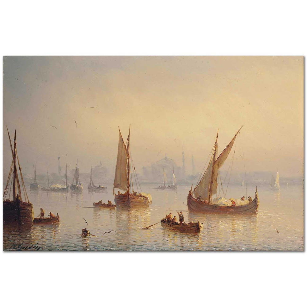 Henriette Gudin Boğaziçi'nde Tekneler Kanvas Tablo