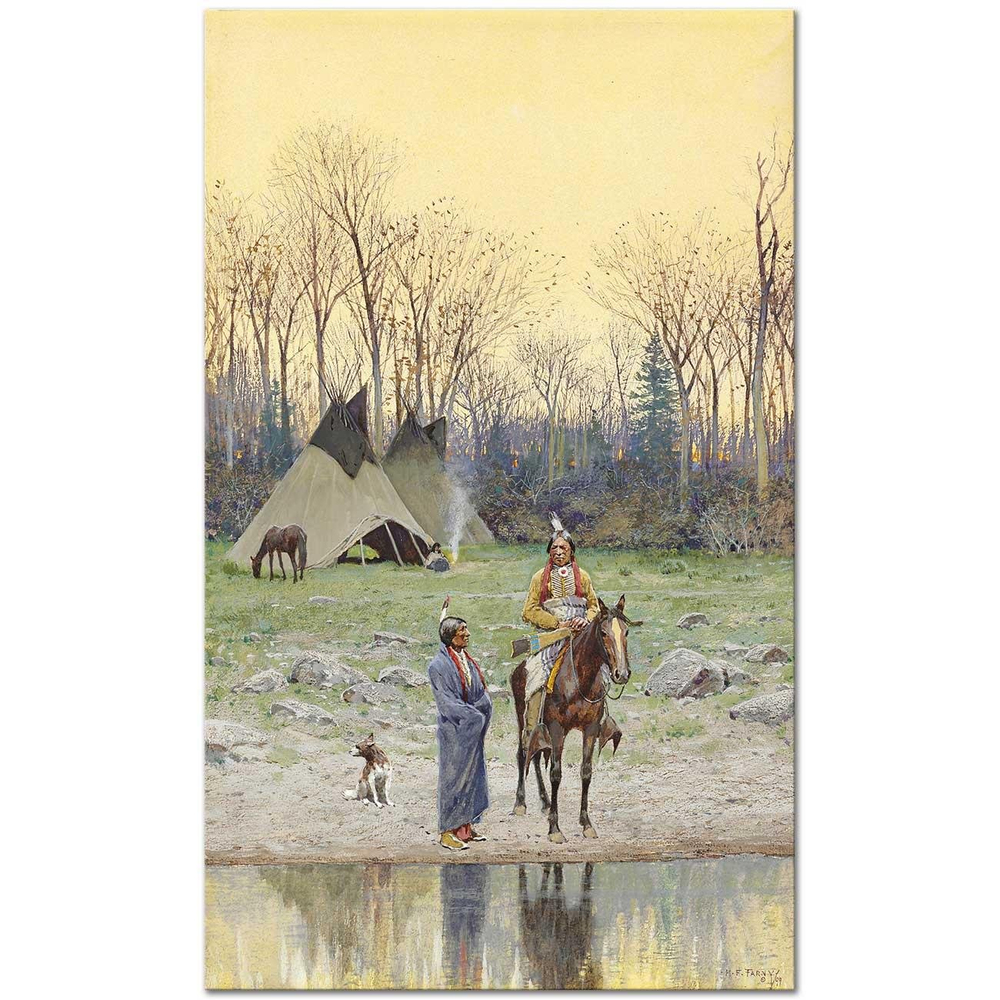 Henry Farny At Üstünde Kanvas Tablo