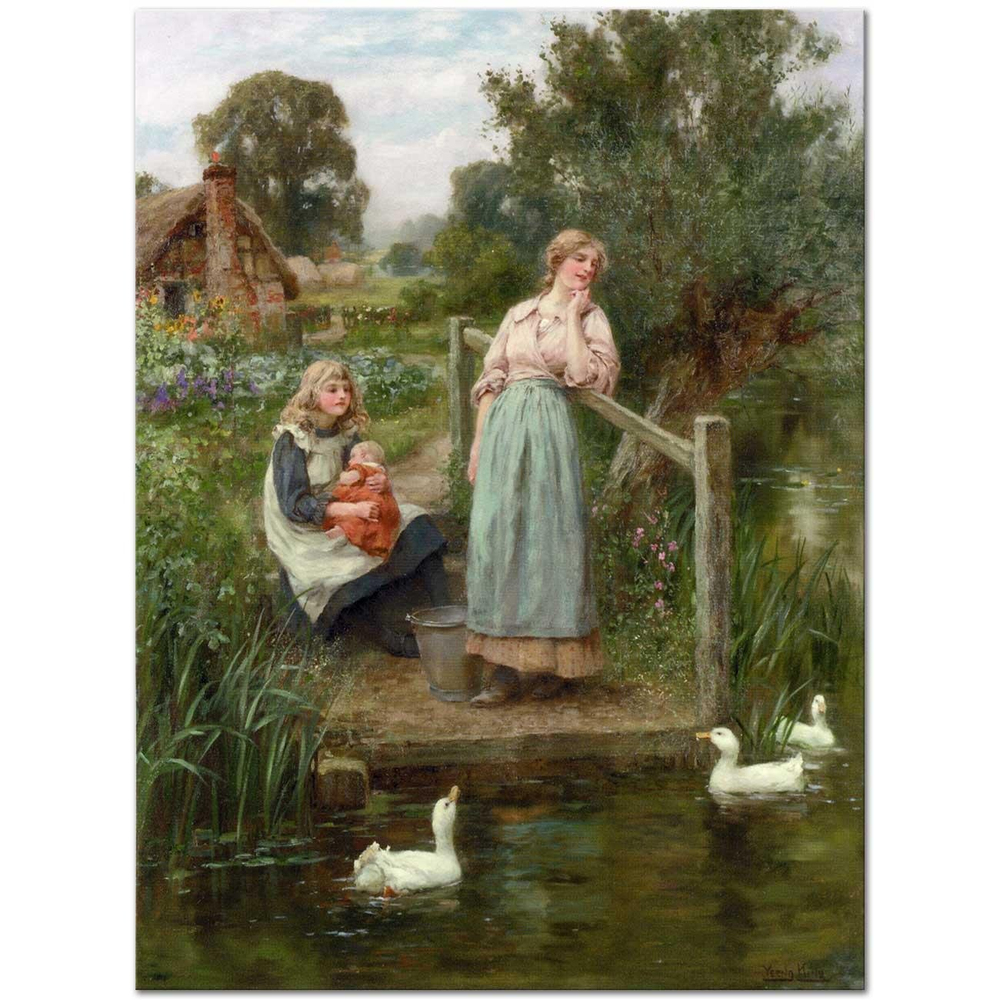 Henry John Yeend King Ördek Göletinde Kanvas Tablo