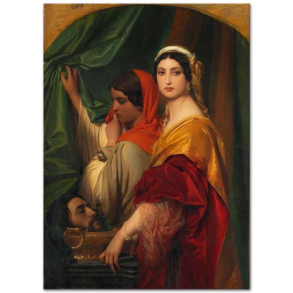 Paul Delaroche Herodias Vaftizci Yahya'nın Kafası ileKanvas Tablo
