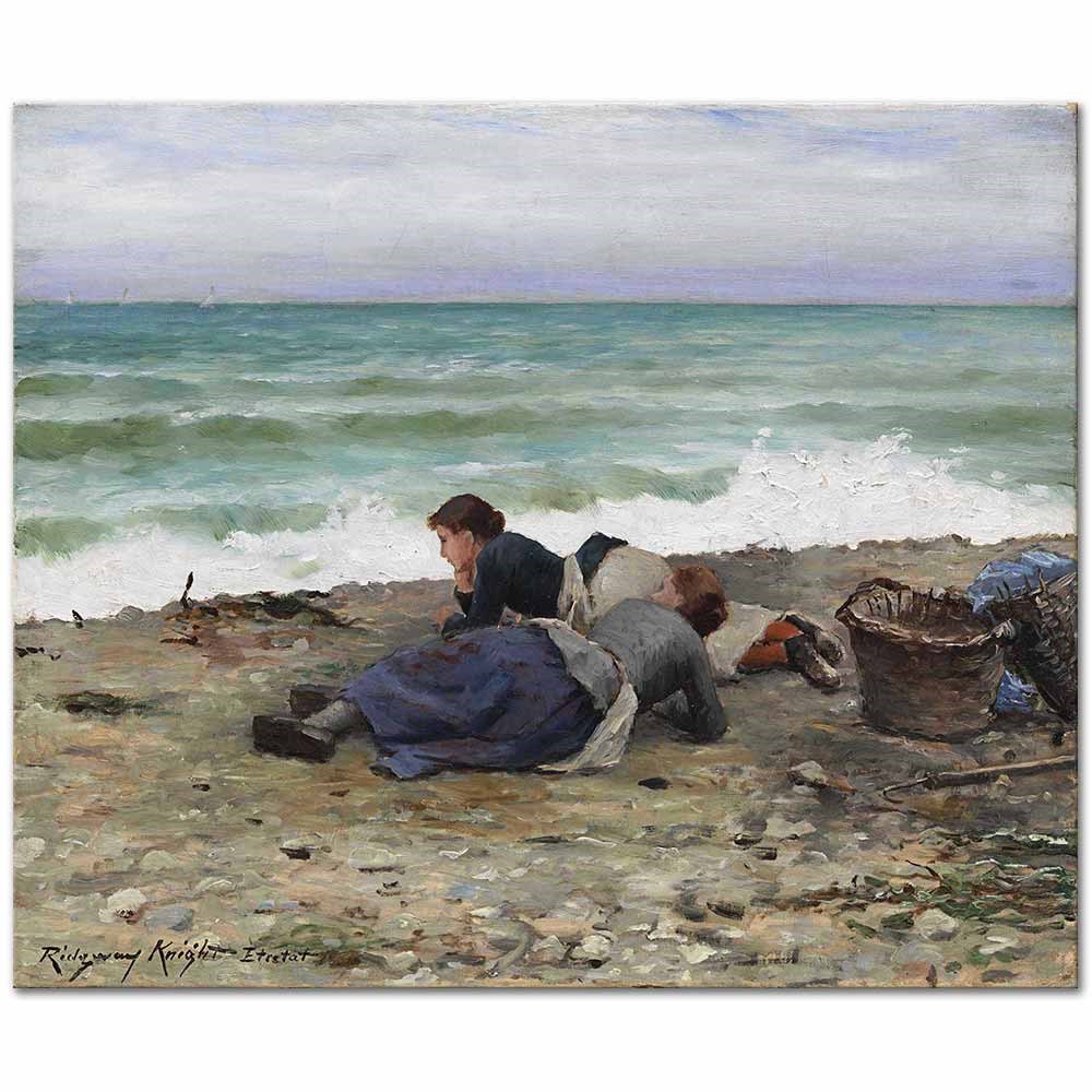 Daniel Ridgway Knight Deniz Kıyısında Etretat Kanvas Tablo