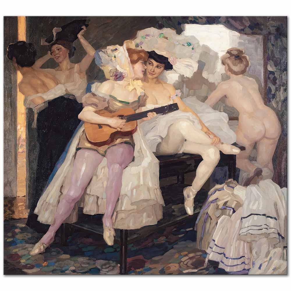 Leo Putz Kulis Arkasında Kanvas Tablo