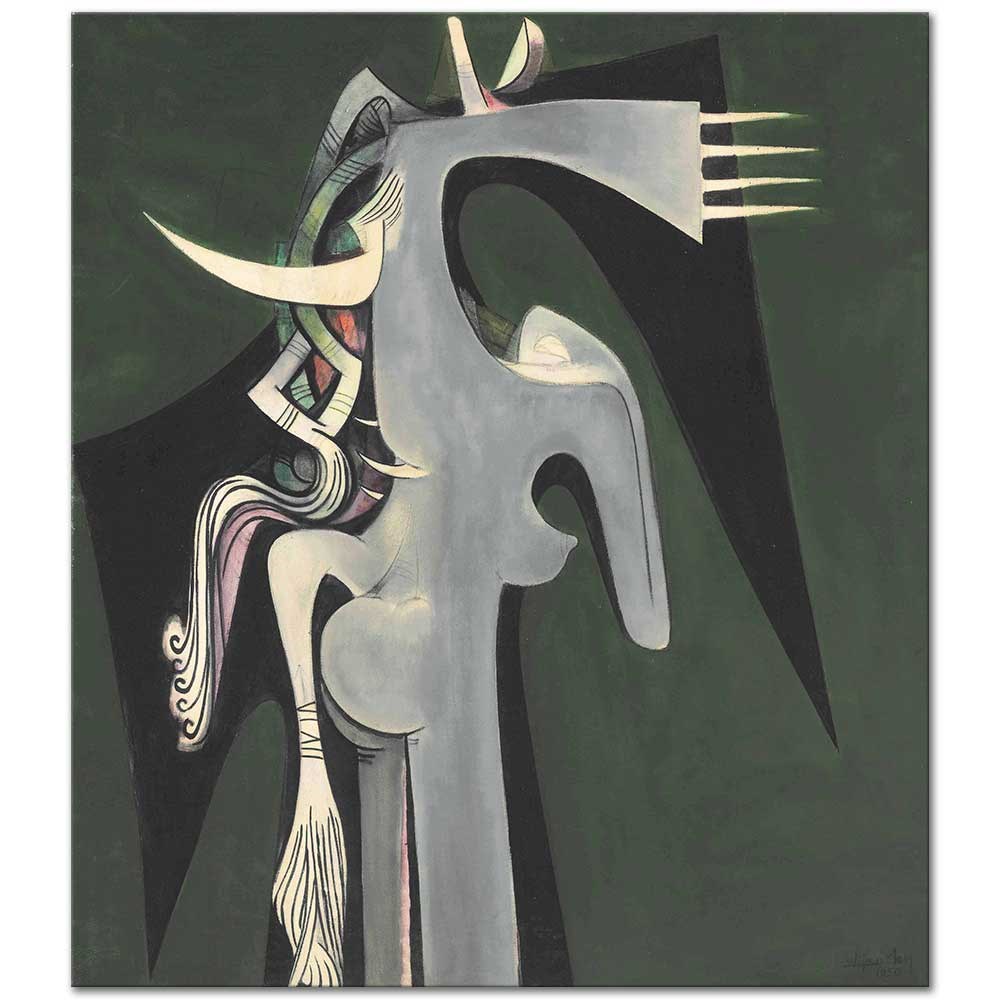 Wifredo Lam At Başlı Kadın Kanvas Tablo