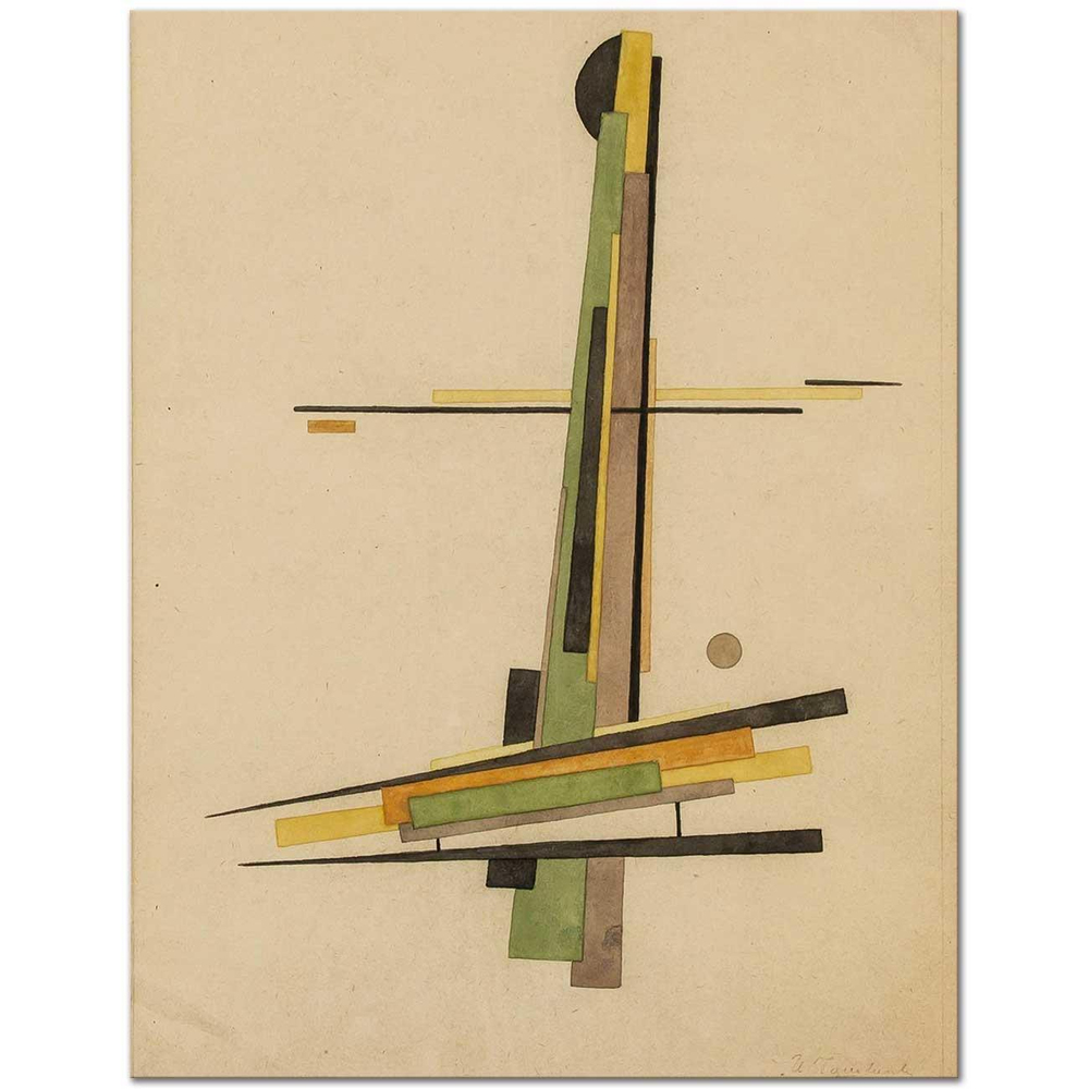 Ilya Chashnik Soyut Süprematist Kompozisyon Kanvas Tablo