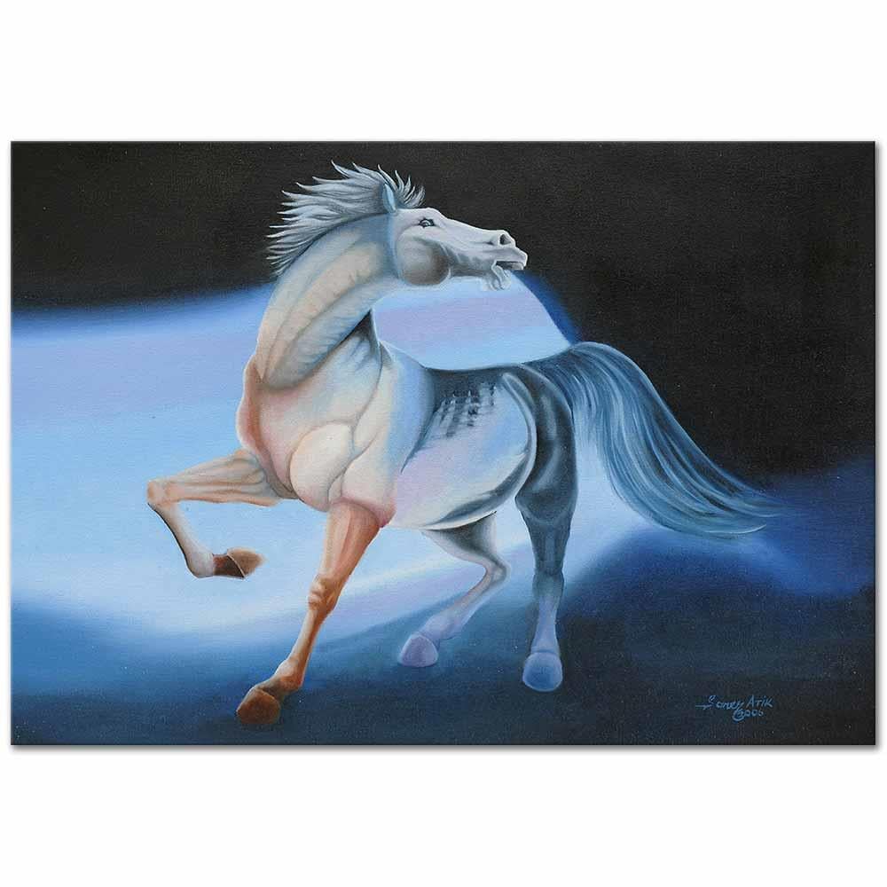 Şaner Atik Mavide Kanvas Tablo