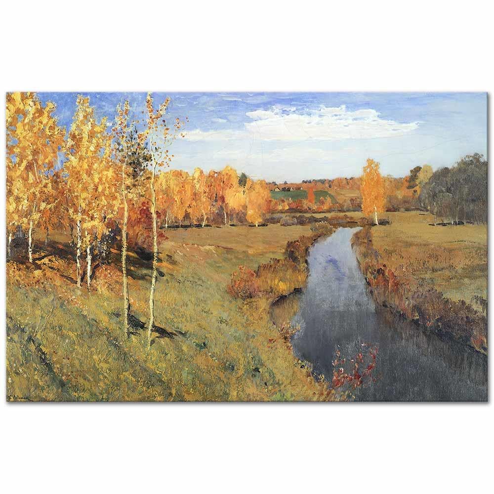 Isaac Levitan Altın Sonbahar Kanvas Tablo