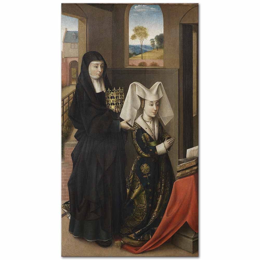 Isabella of Portugal with Saint Elisabeth by Petrus Christus as Fine Art Print