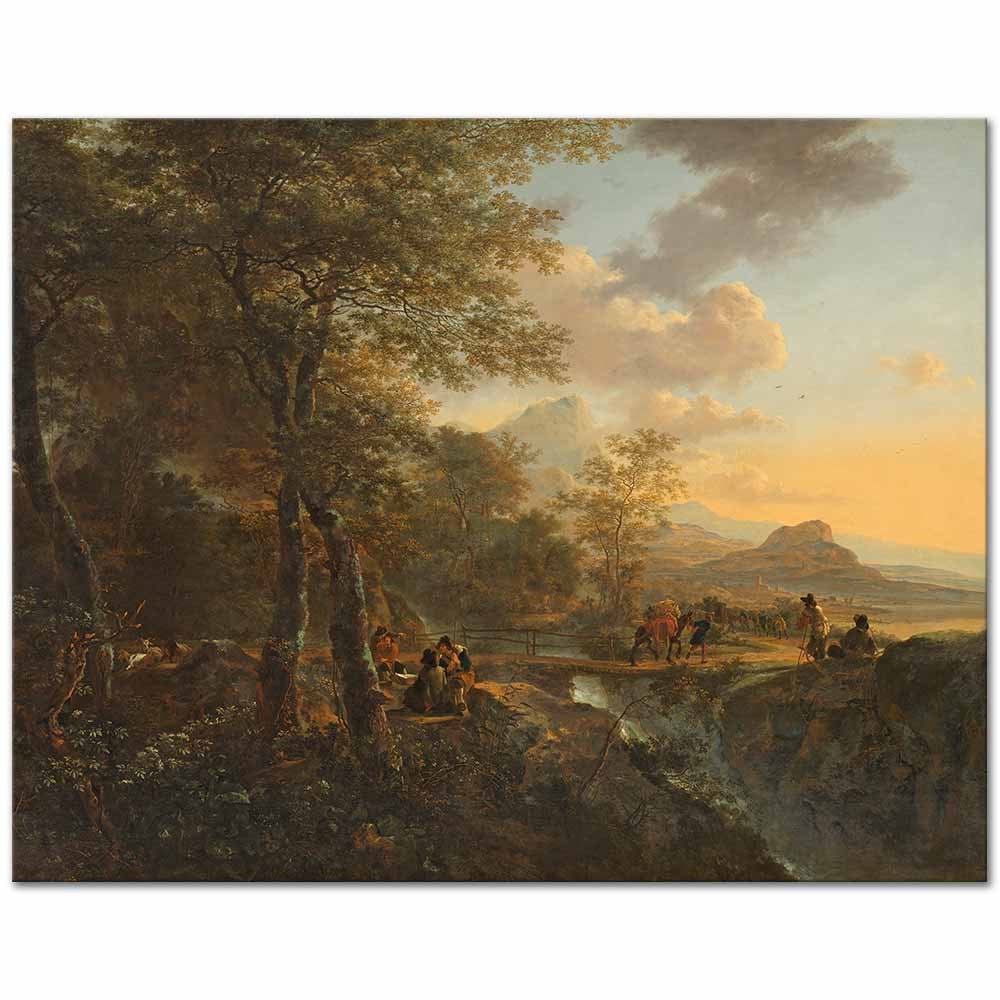 Italian Landscape with a Draughtsman by Jan Both as Fine Art Print