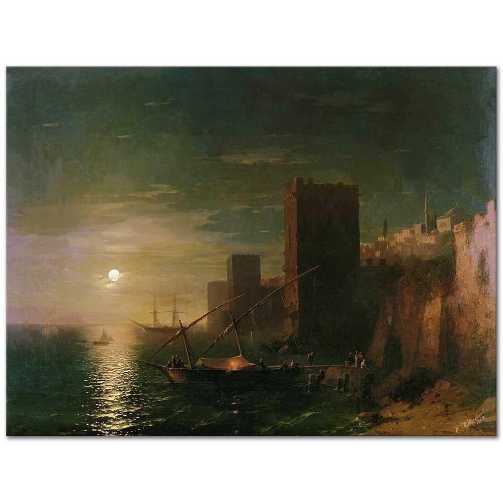 Ayvazovski İstanbul'da Mehtap Kanvas Tablo
