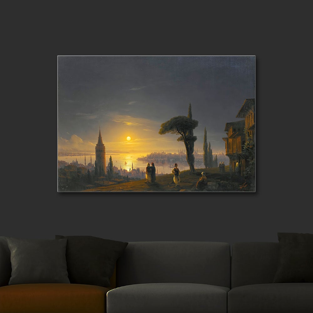 Ivan Aivazovsky Ayışığında Galata Kulesi Işıklı Tablo