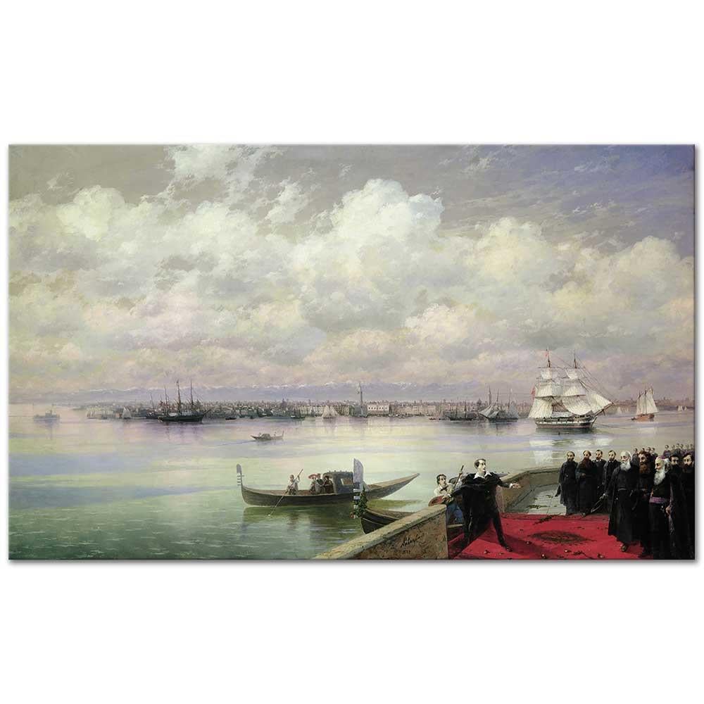 Ivan Ayvazovski Bayron St Lazar Adasını Ziyaret Ederken Kanvas Tablo