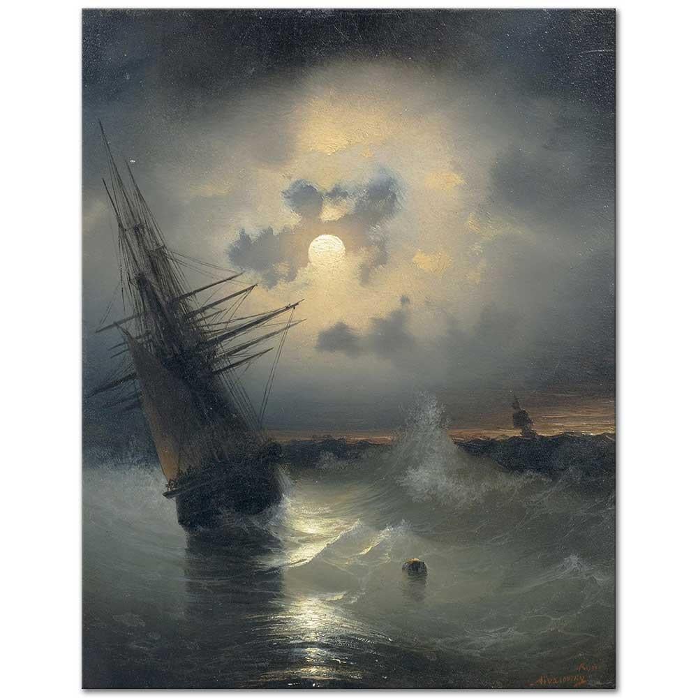 Ivan Ayvazovski Ay Işığında Yolculuk Kanvas Tablo
