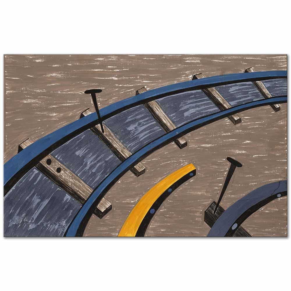 Jacob Lawrence Tren Yolunda Çalışmak Kanvas Tablo