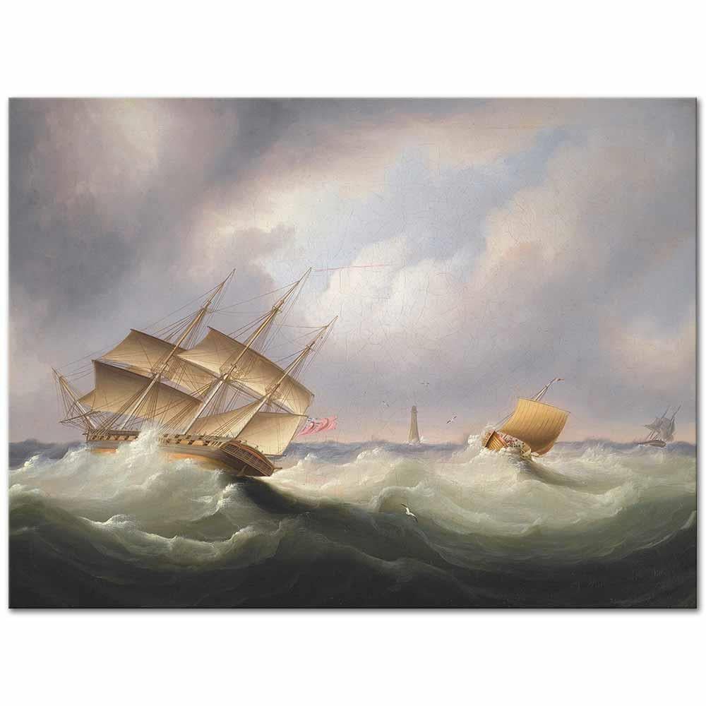James Edward Buttersworth Fırtına Kanvas Tablo