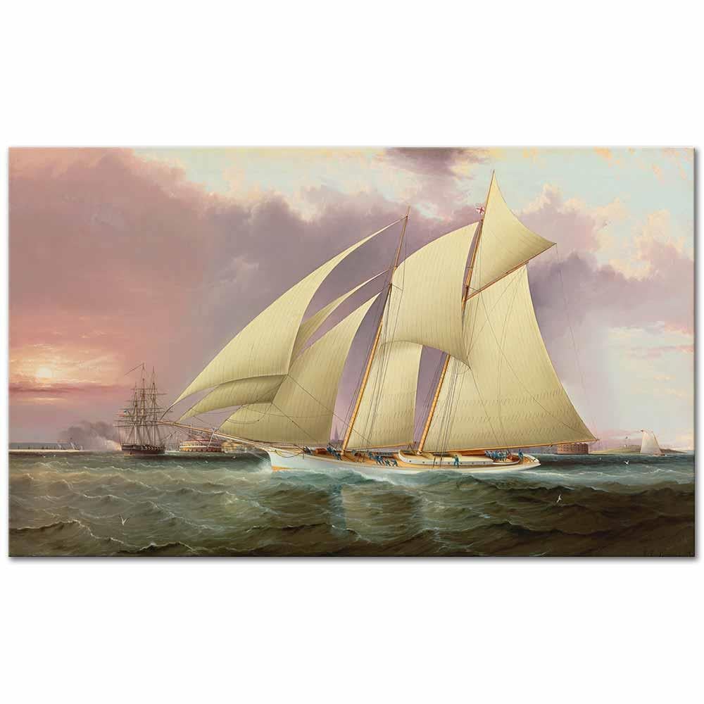 James Edward Buttersworth Magic Yatı Amerika Kupasında Kanvas Tablo