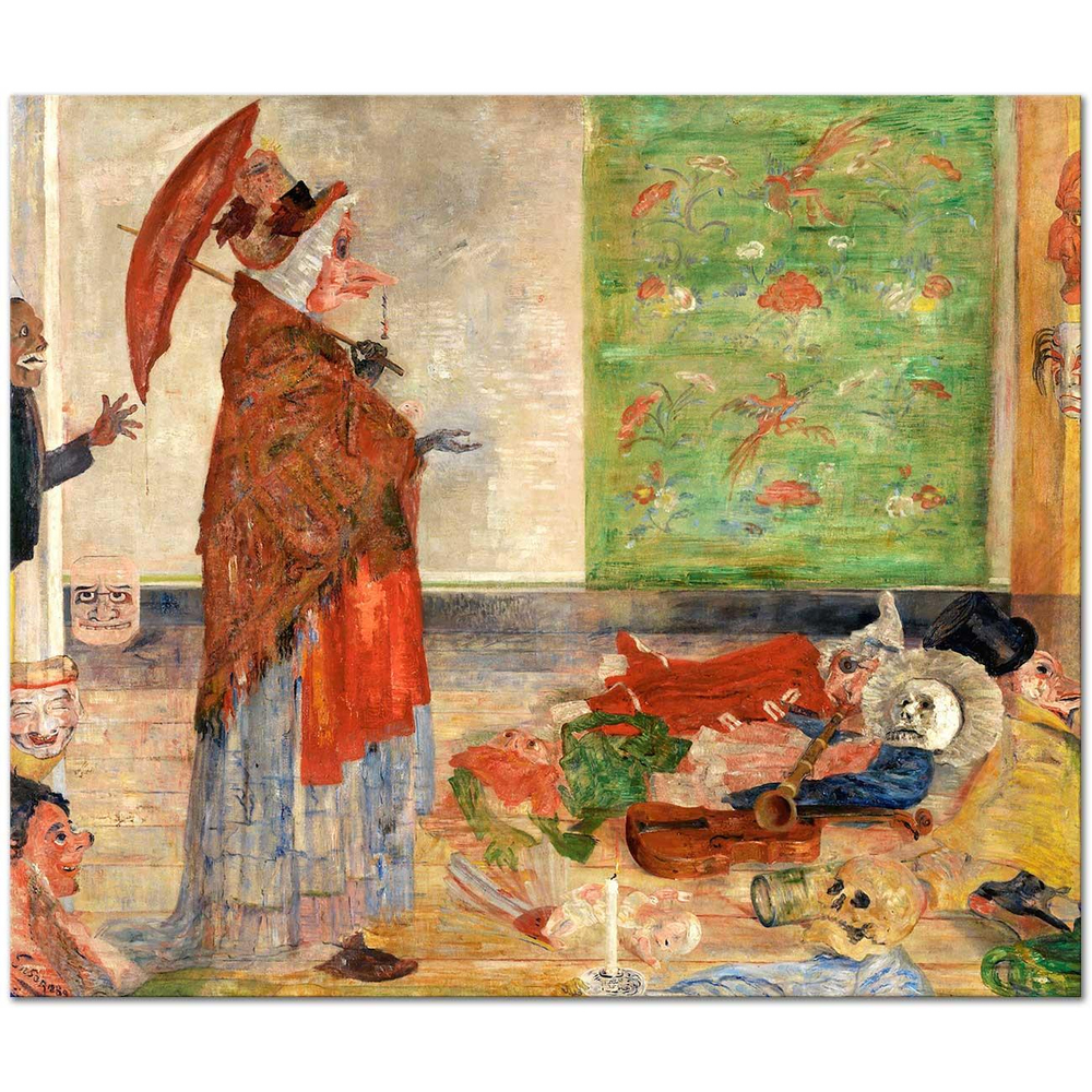 James Ensor Maske Dükkanında Şaşkınlık Kanvas Tablo
