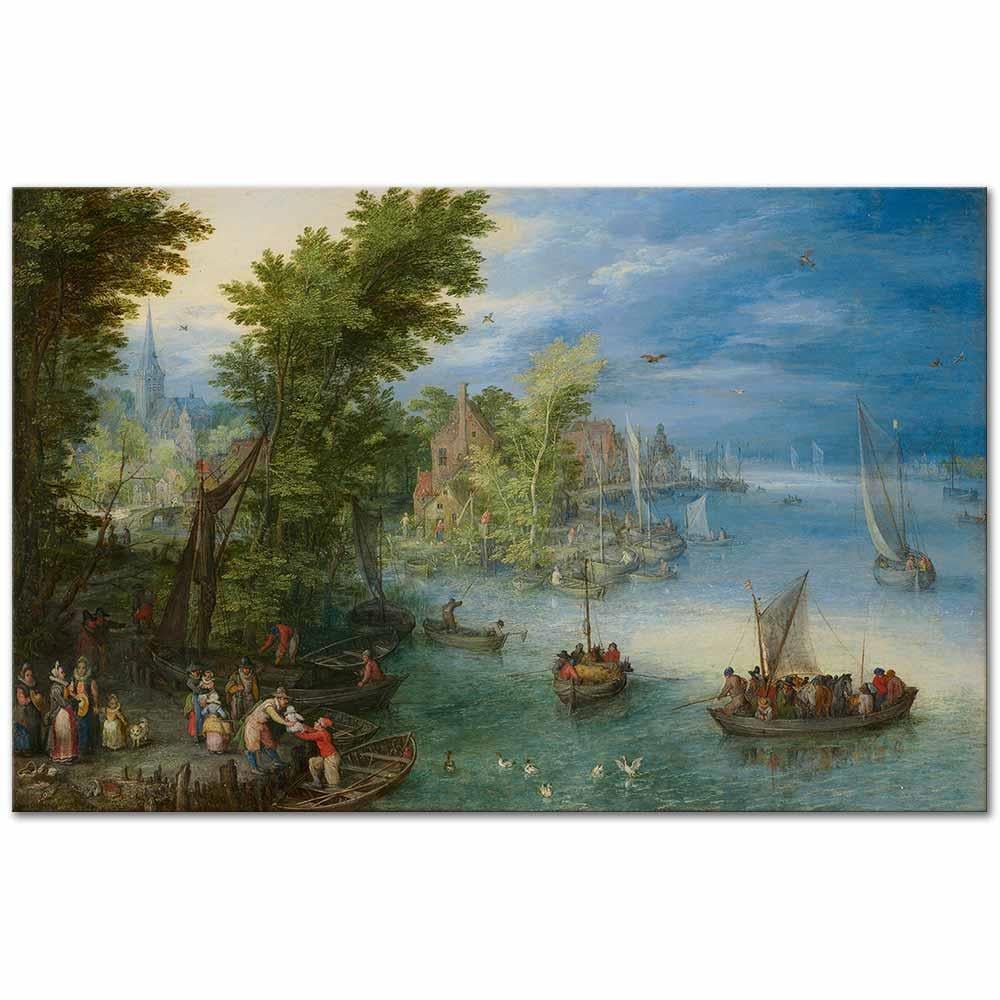 Jan Brueghel the Elder Nehir Manzarası Kanvas Tablo
