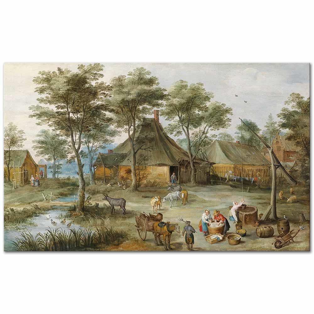 Jan Brueghel the Elder Köy Manzarası Kanvas Tablo