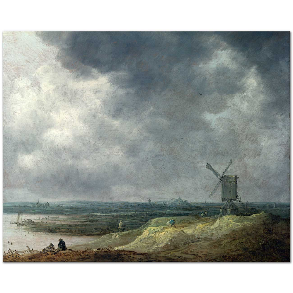Jan van Goyen Sahilde Değirmen Kanvas Tablo