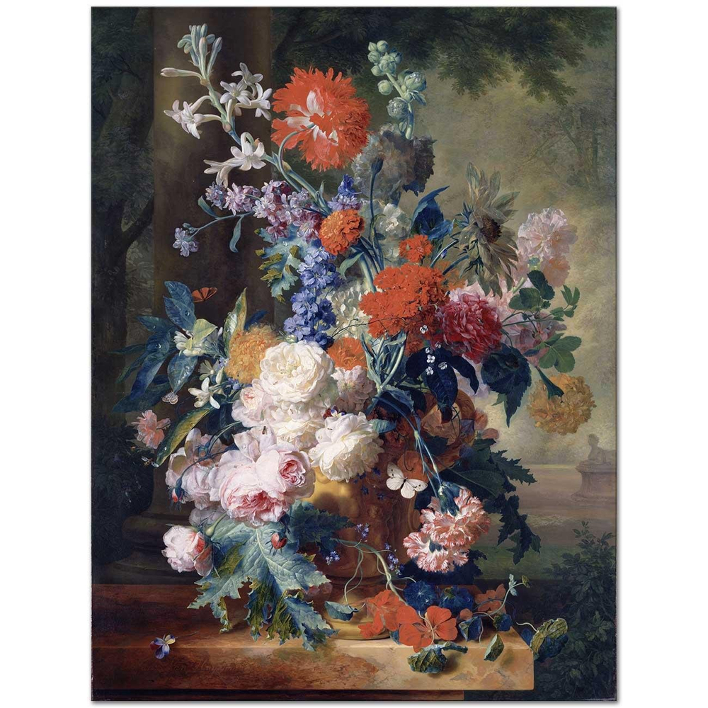 Jan van Huysum Vazoda Çiçekler ile Natürmort Kanvas Tablo