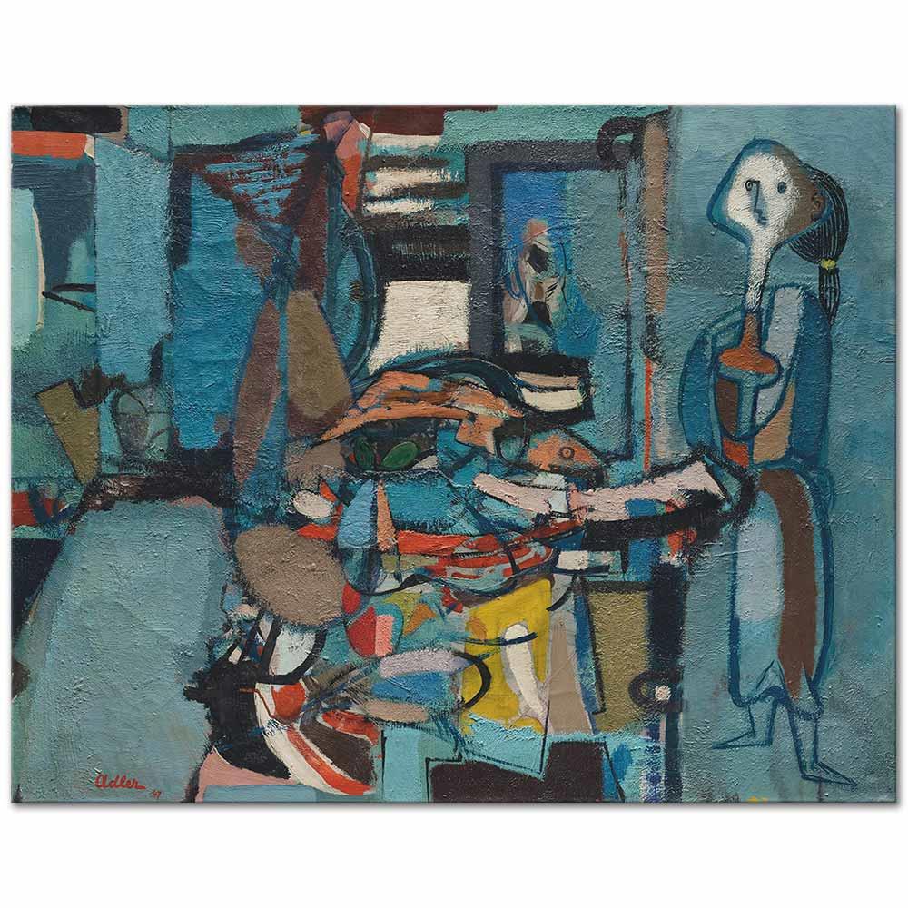 Jankel Adler Balıkçı Kanvas Tablo