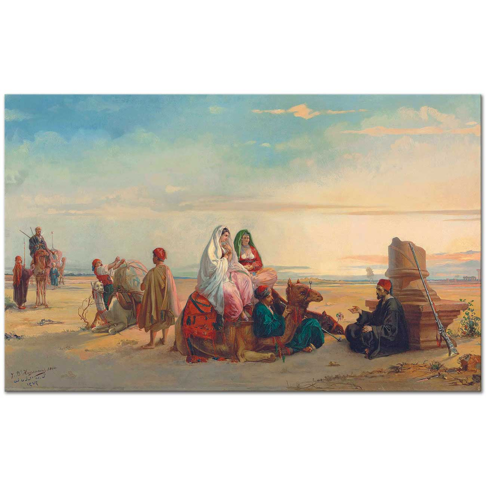 Jean Baptiste Huysmans Resting in the Desert Art Print