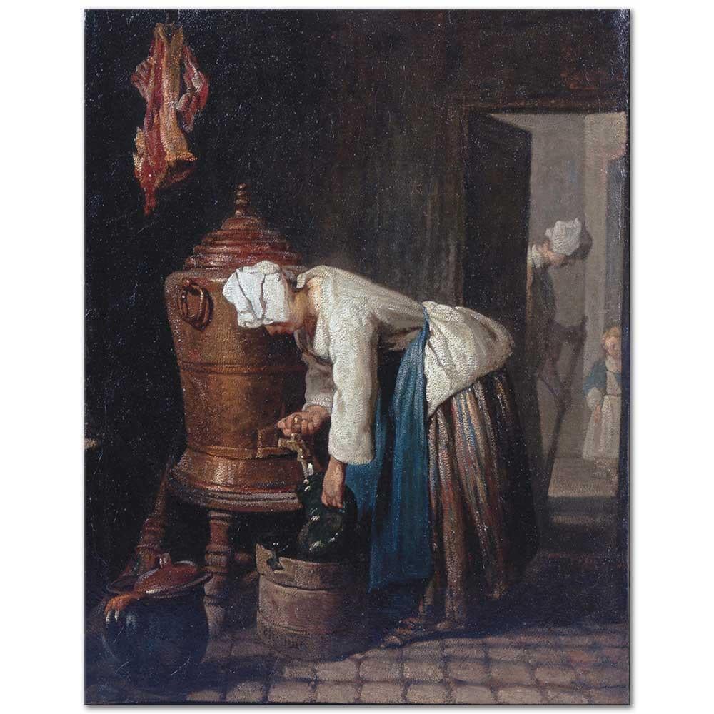 Jean Baptiste Simeon Chardin Kazandan Su alan Kadın Kanvas Tablo