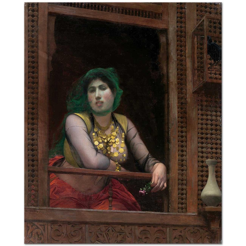 Jean Leon Gerome Balkondaki Kadın Kanvas Tablo