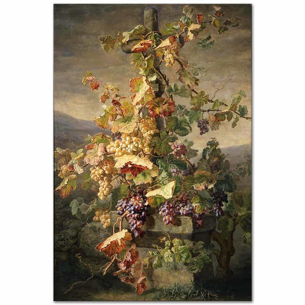 Jean-Pierre Lays Mezara Sarılı Asma Kanvas Tablo