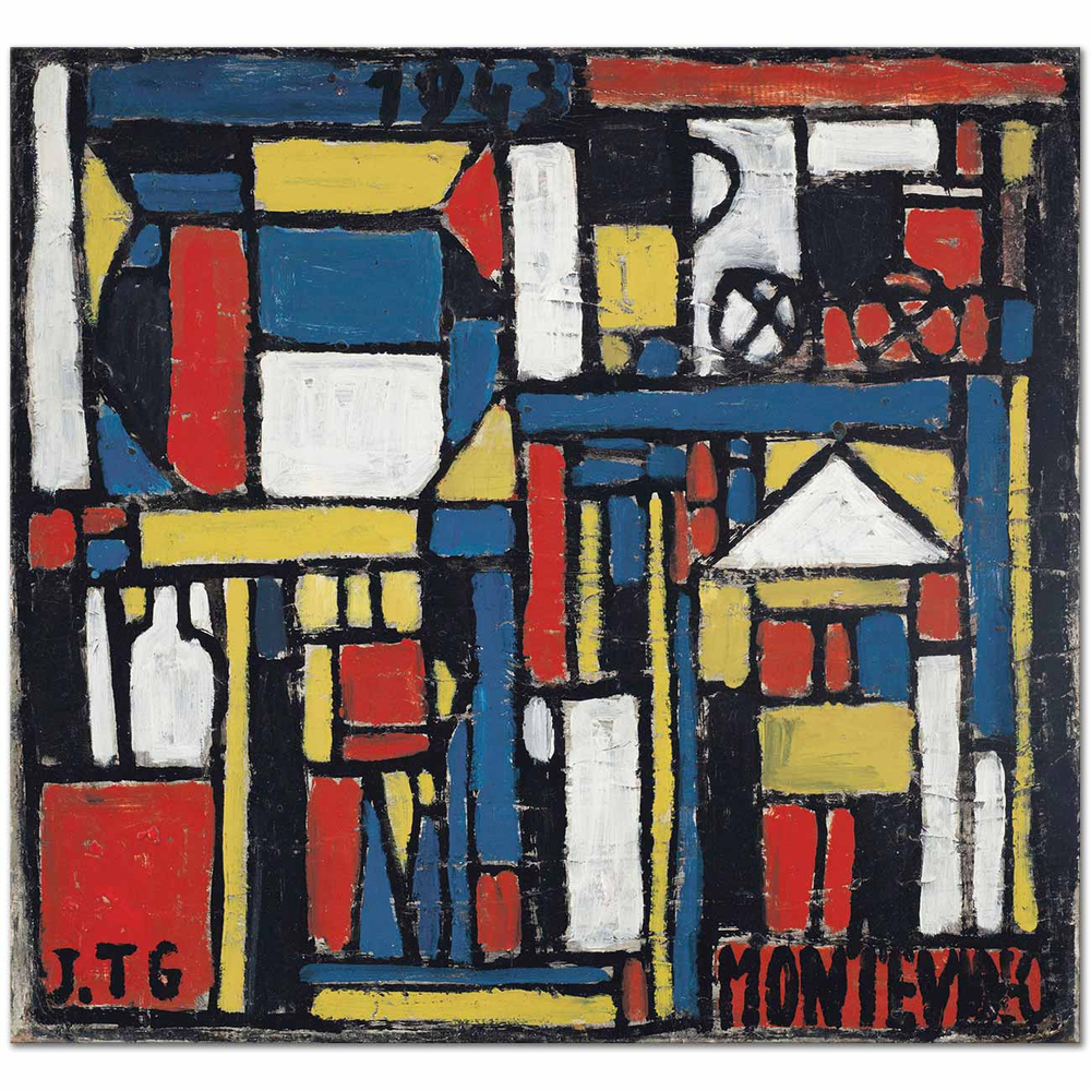 Joaquin Torres Garcia Konstruktif Yapı Kanvas Tablo