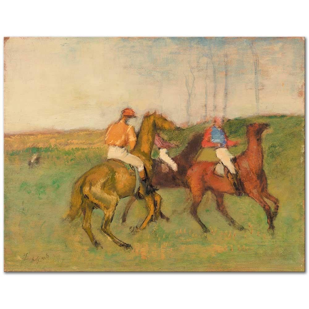 Edgar Degas Jokeyler ve Yarış Atları Kanvas Tablo