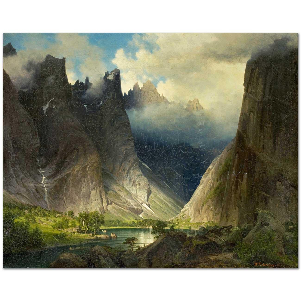 Johan Fredrik Eckersberg Dağlar Arasında Kanvas Tablo