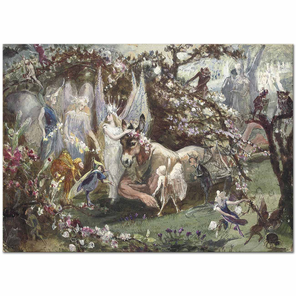 John Anster Fitzgerald Titania Kanvas Tablo