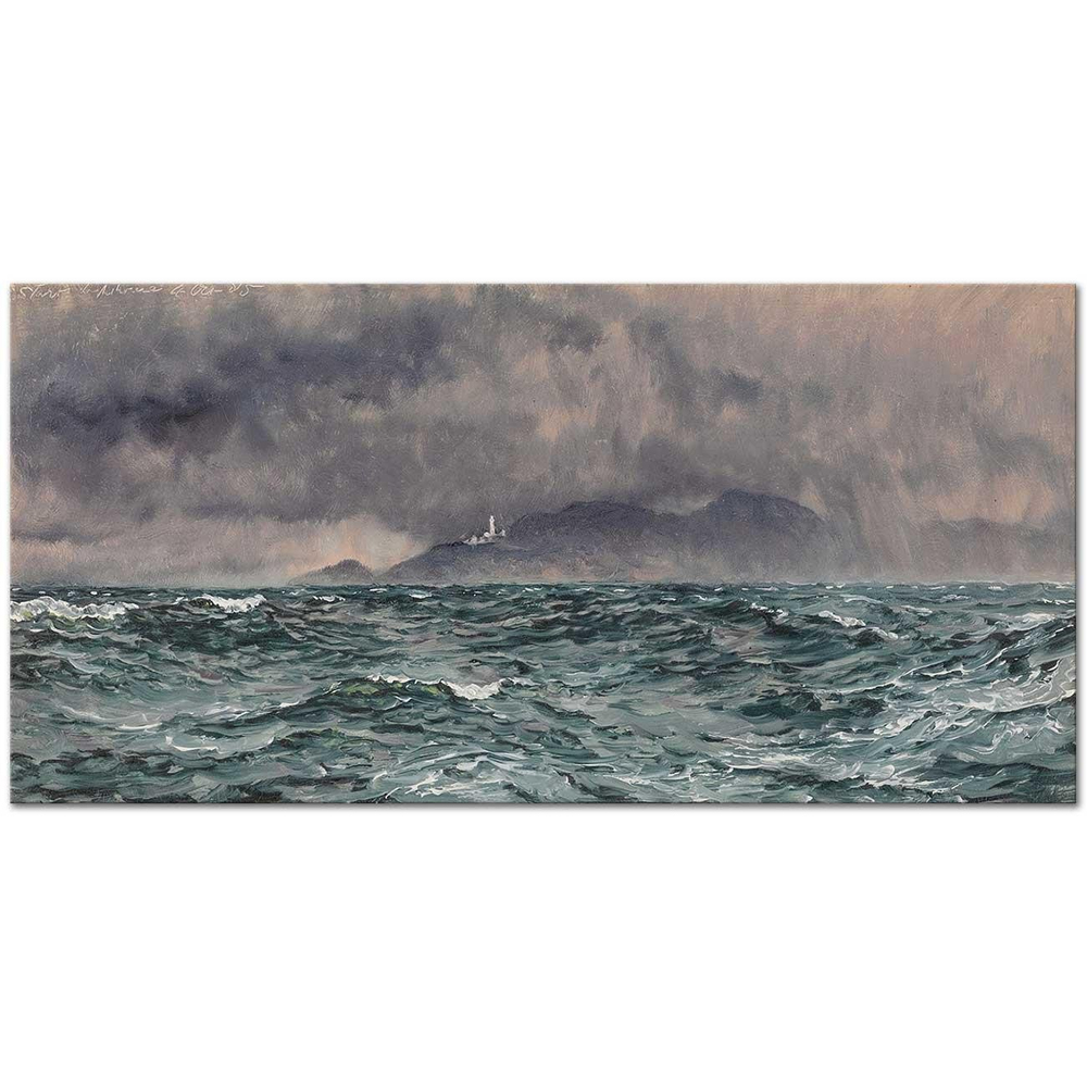 John Brett Heavy Squall off the Start Lighthouse Art Print
