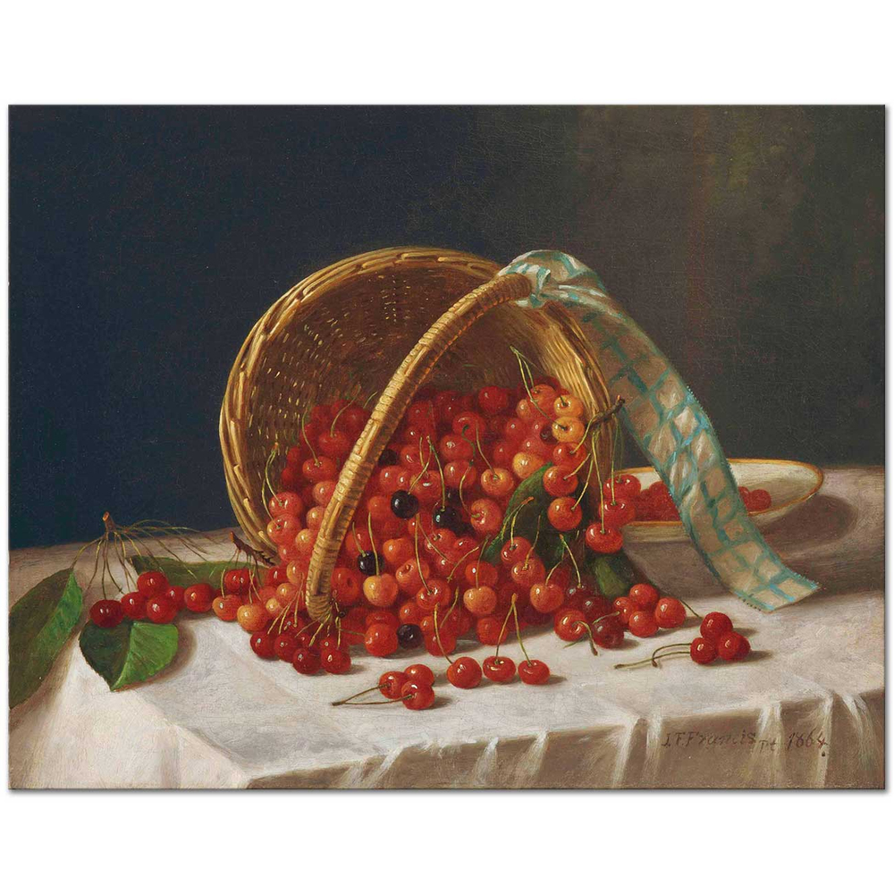 John F Francis Basket of Cherries Art Print