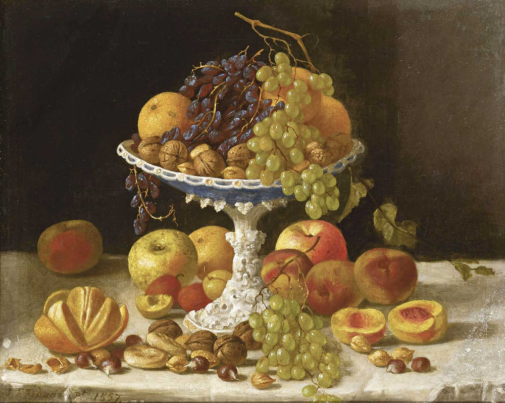 John F Francis Still Life With White Compote Art Print