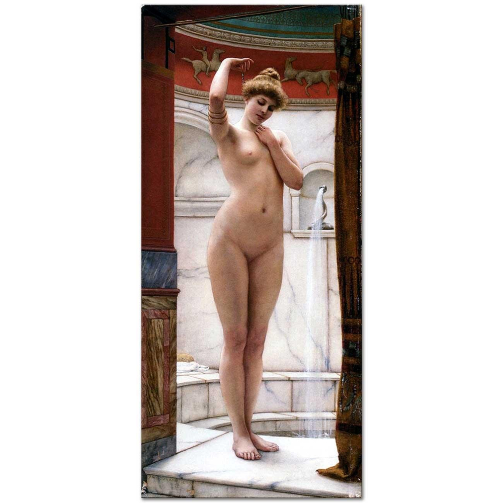 John William Godward Bir Pompei Hamamı Kanvas Tablo