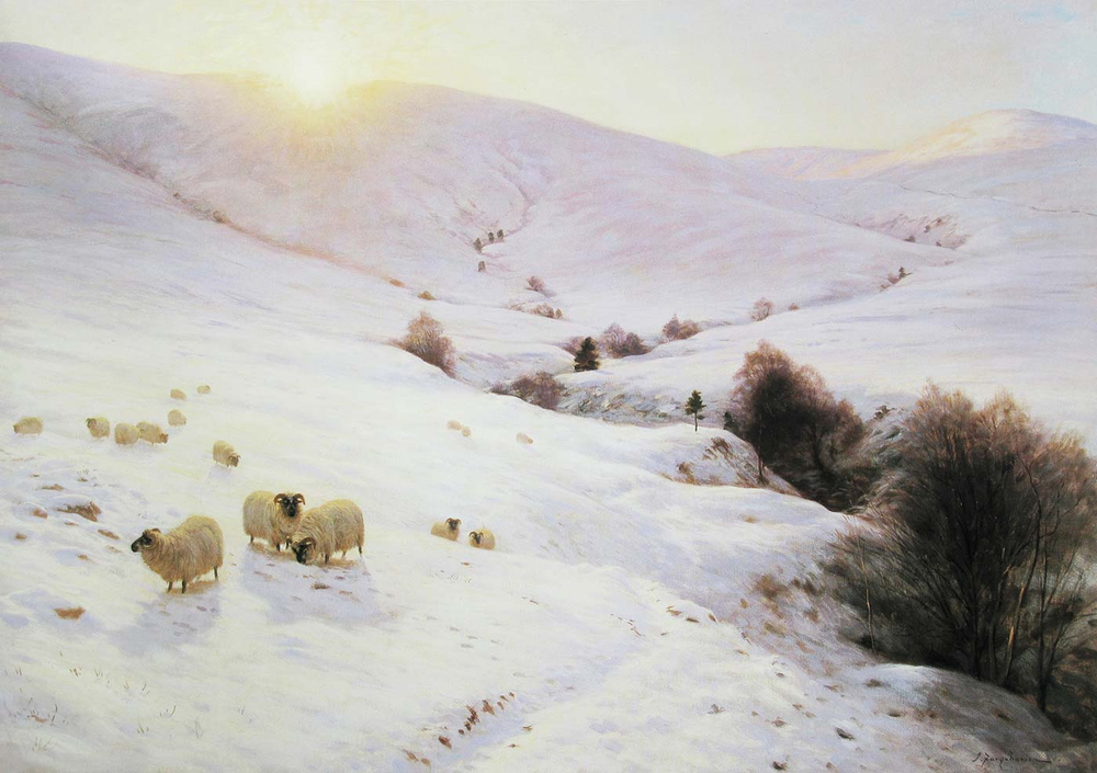 Joseph Farquharson Yamaca Güneş Düşerken Kanvas Tablo