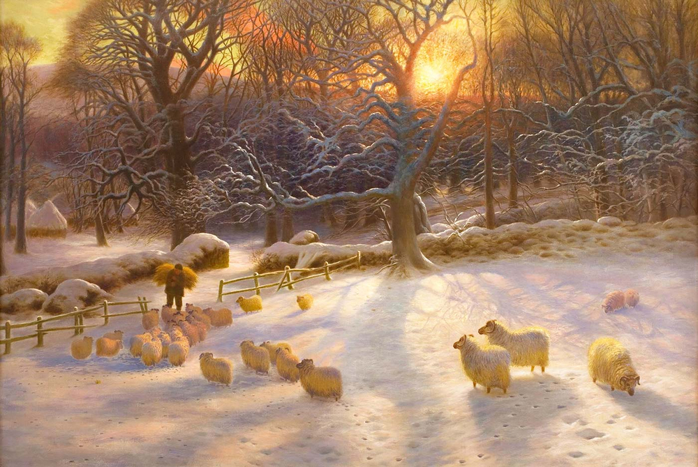 Joseph Farquharson Kısa Kış Gününde Kanvas Tablo