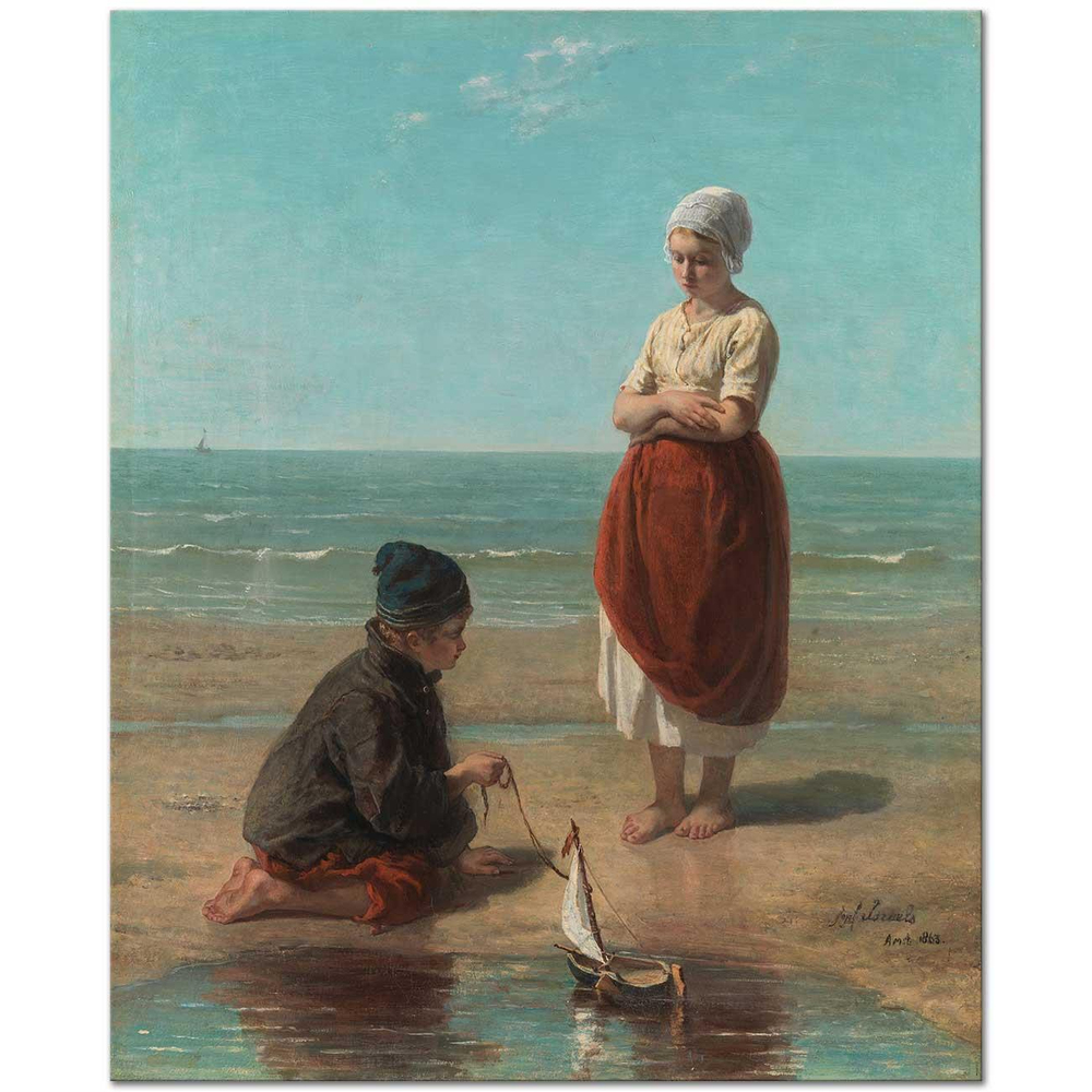 Jozef Israëls Deniz Kıyısında Çocuklar Kanvas Tablo