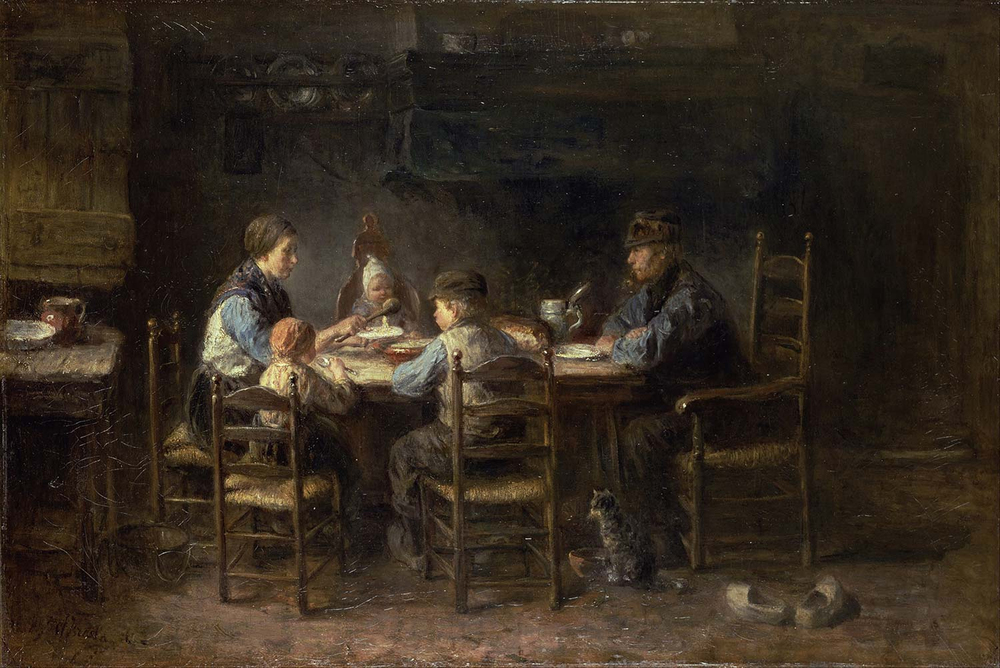 Jozef Israëls Peasanat Family At The Table Art Print