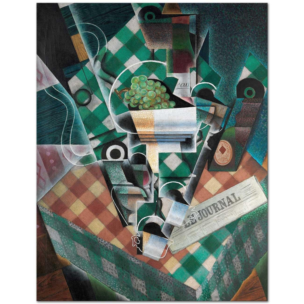 Juan Gris Kareli Masa Örtüsü Kanvas Tablo