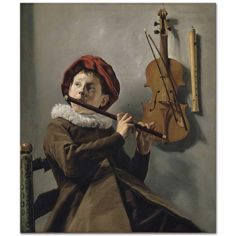 Judith Leyster Flüt Çalan Çocuk Kanvas Tablo