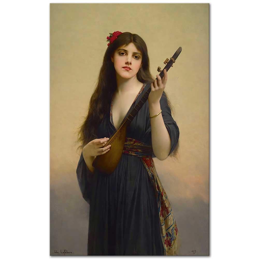 Jules Joseph Lefebvre Lut Çalan Kadın Kanvas Tablo