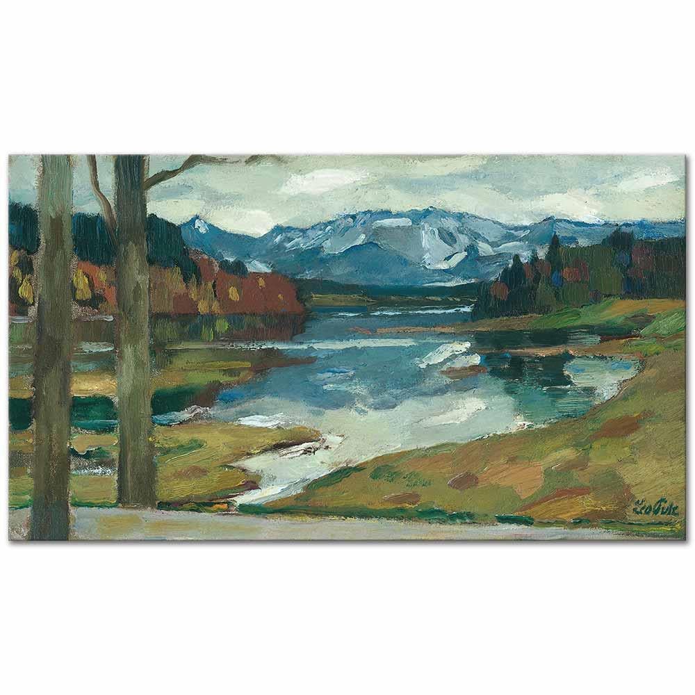 Leo Putz Kampenwand (Chiemsee) Kanvas Tablo
