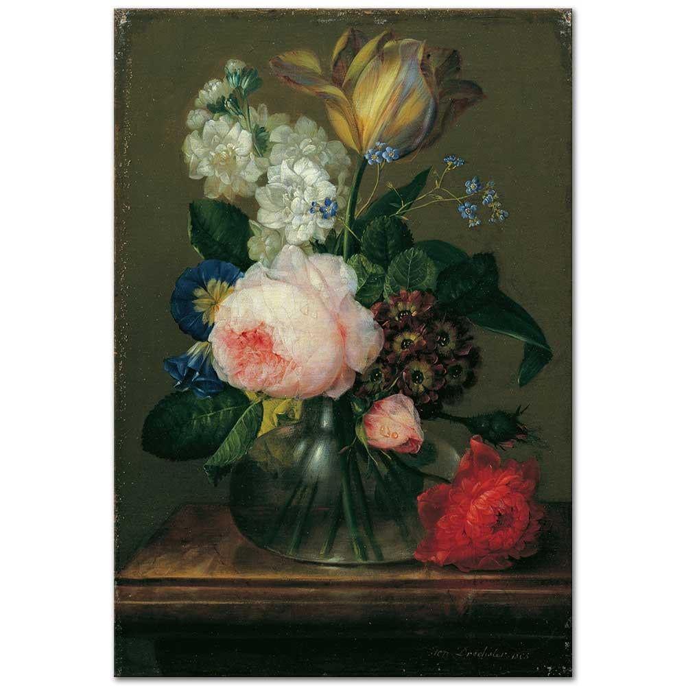 Johann Baptist Drechsler Küçük Çiçekli Natürmort Kanvas Tablo