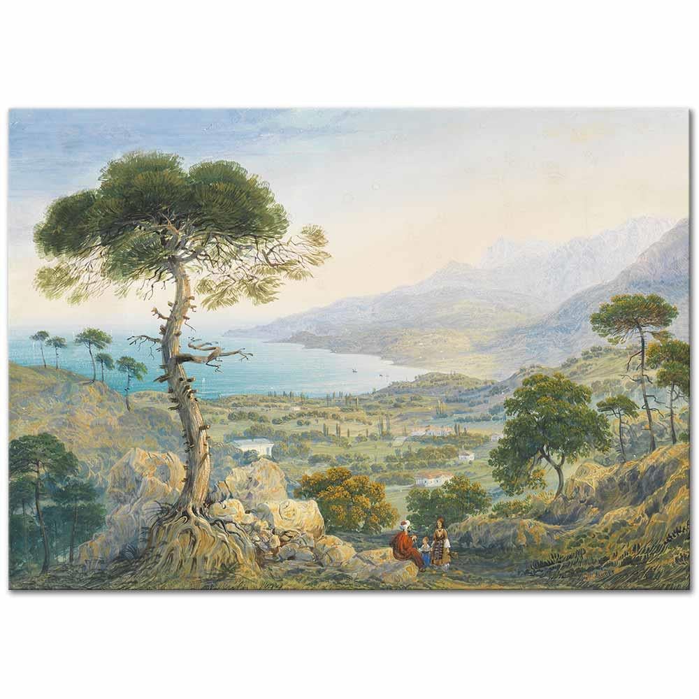 Carlo Bossoli Kırım Manzarası ve Koy Kanvas Tablo