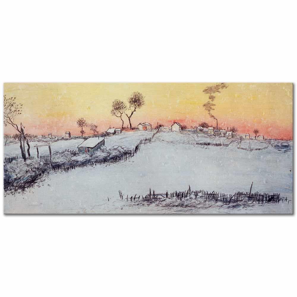 Jean-François Raffaelli Gün Batımında Kar Kanvas Tablo