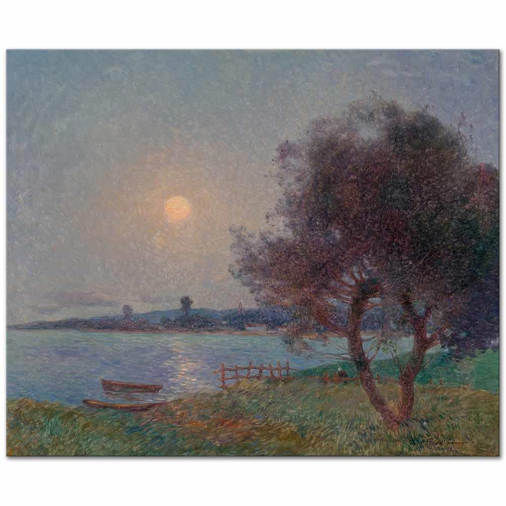 Ferdinand du Puigaudeau Ayışığında Nehir Kanvas Tablo